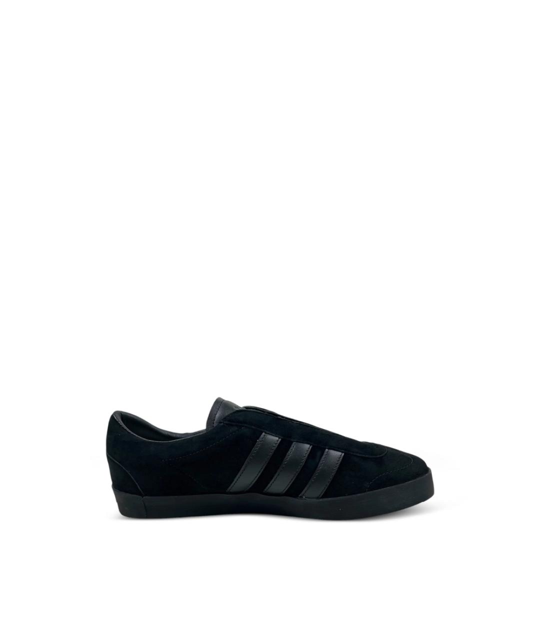 Y-3 Черные кожаные низкие кроссовки / кеды, фото 1