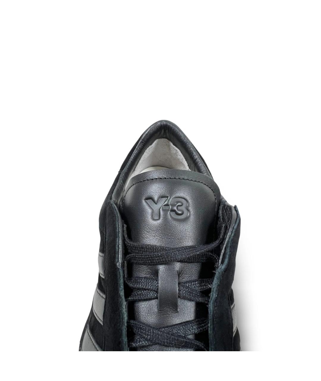 Y-3 Черные кожаные низкие кроссовки / кеды, фото 5