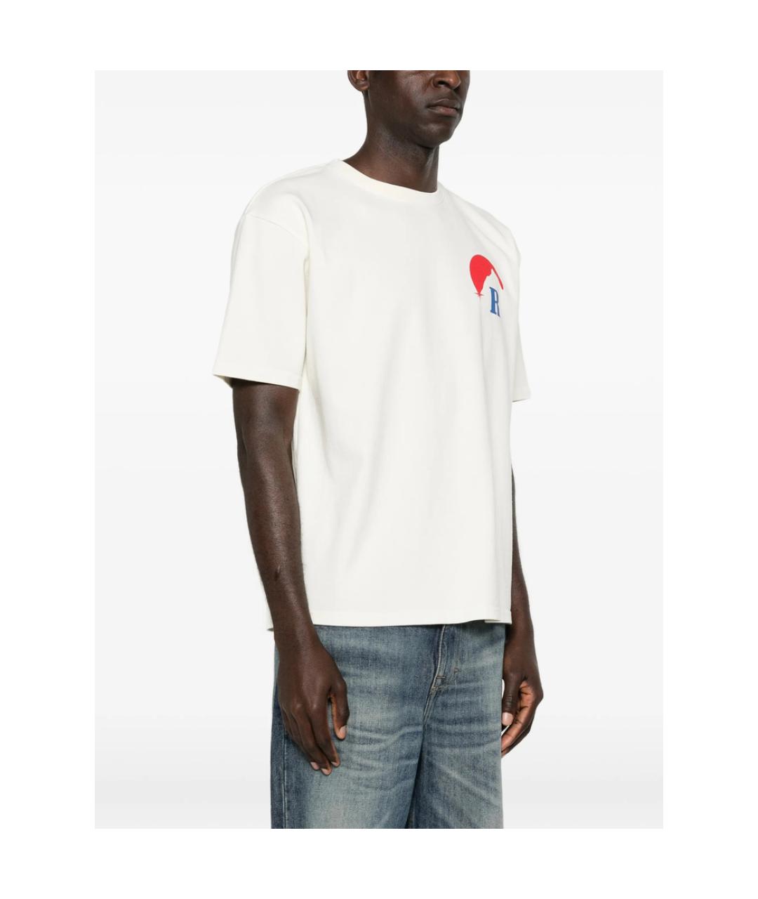 RHUDE Белая хлопковая футболка, фото 2