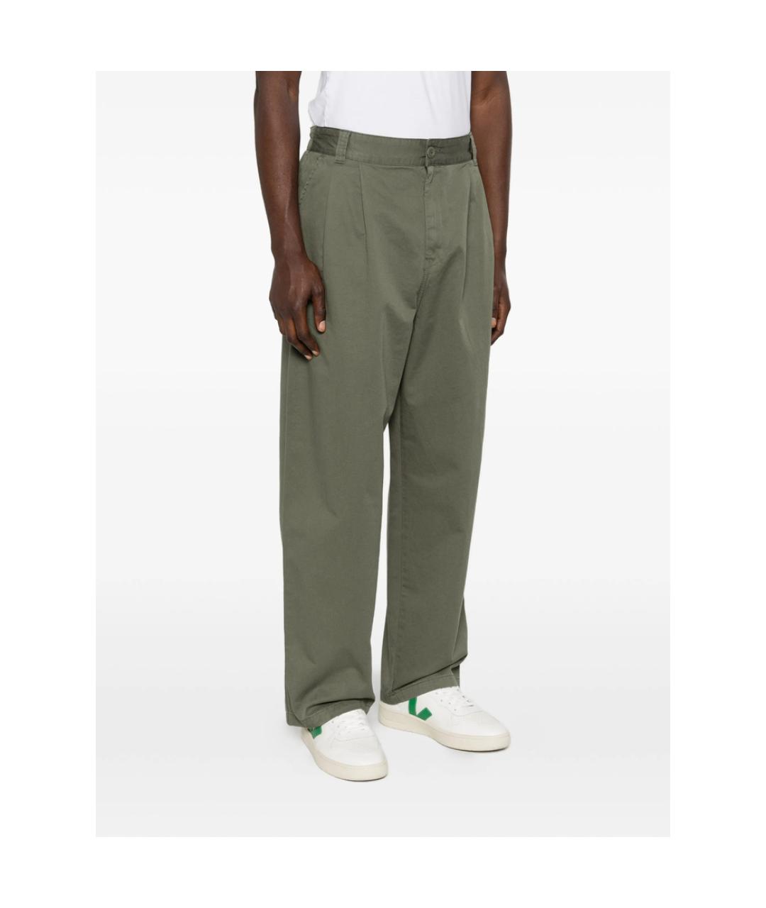 CARHARTT Зеленые полиэстеровые классические брюки, фото 2