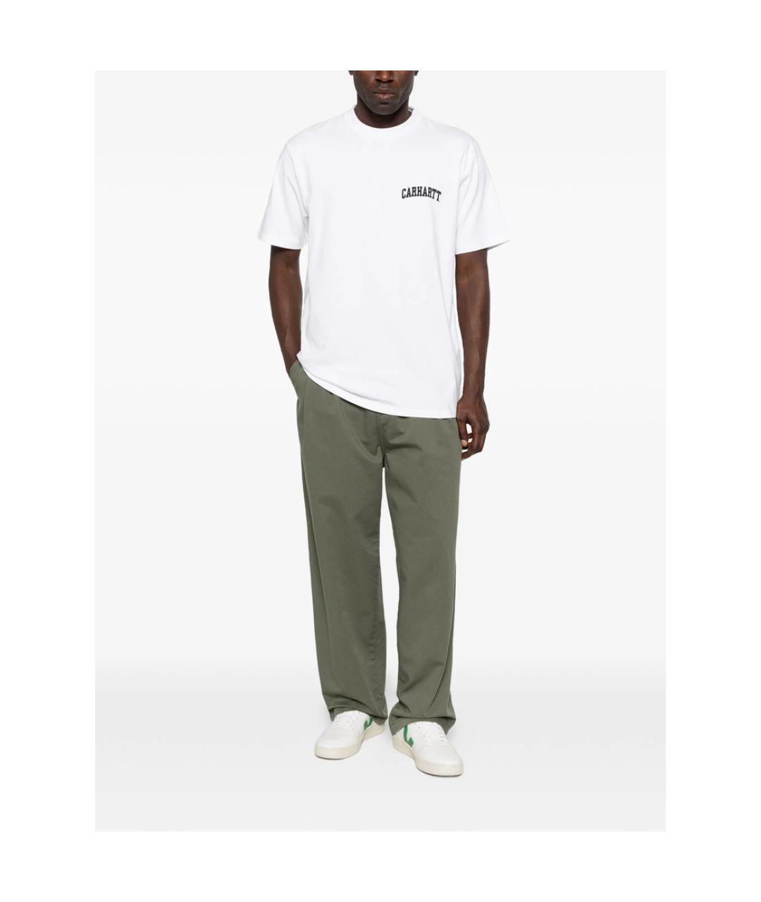 CARHARTT Зеленые полиэстеровые классические брюки, фото 3