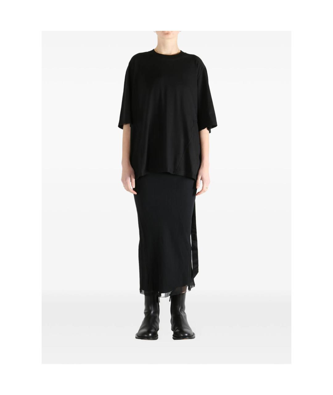 RICK OWENS DRKSHDW Черная хлопковая футболка, фото 4