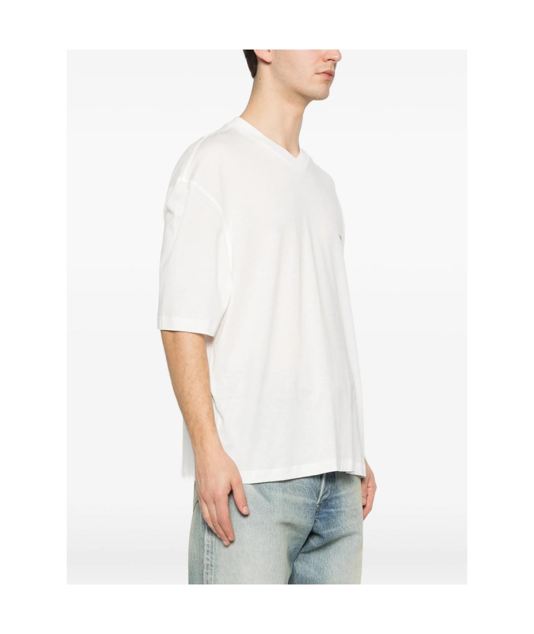 EMPORIO ARMANI Белая хлопковая футболка, фото 3