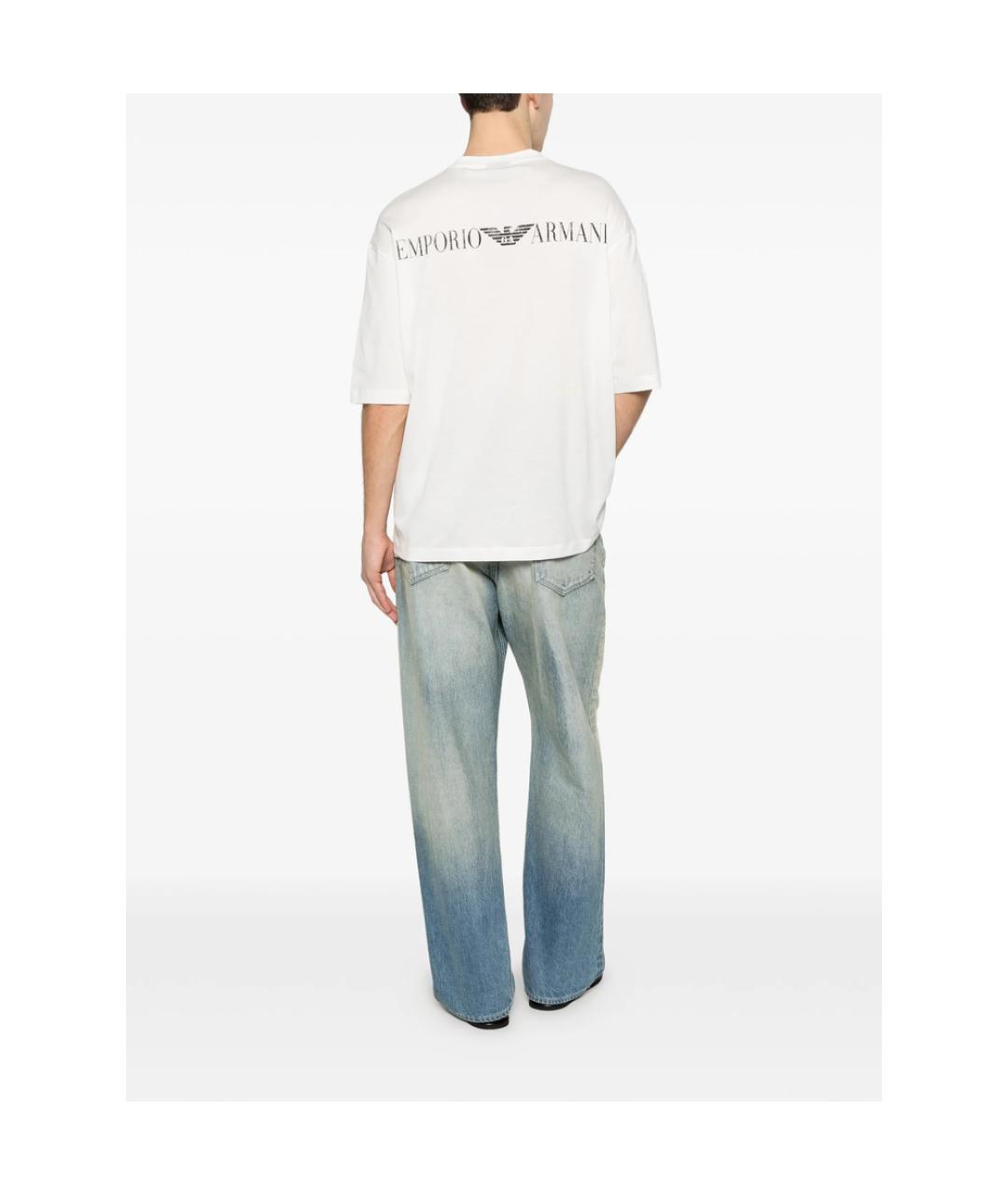 EMPORIO ARMANI Белая хлопковая футболка, фото 2