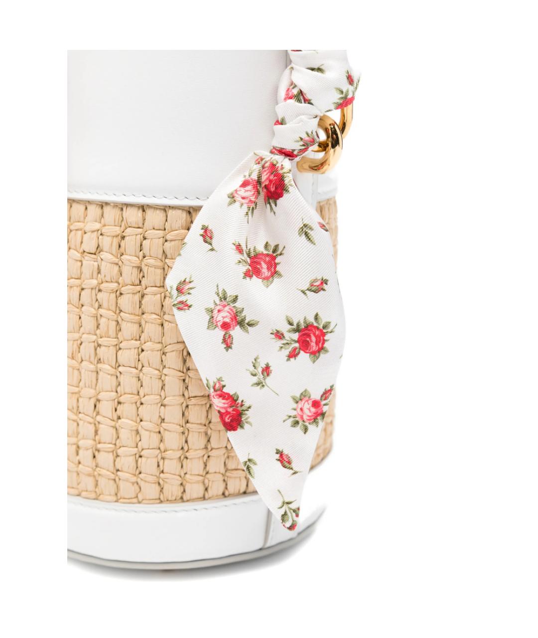 DOLCE&GABBANA Бежевая плетеная сумка через плечо, фото 4