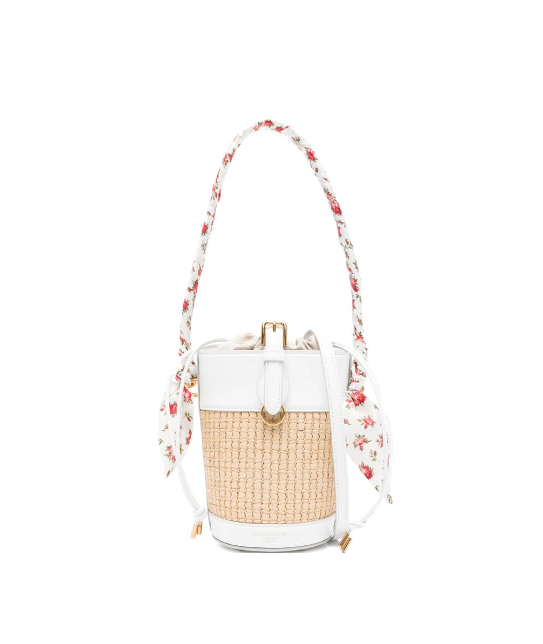 DOLCE&GABBANA Бежевая плетеная сумка через плечо, фото 1