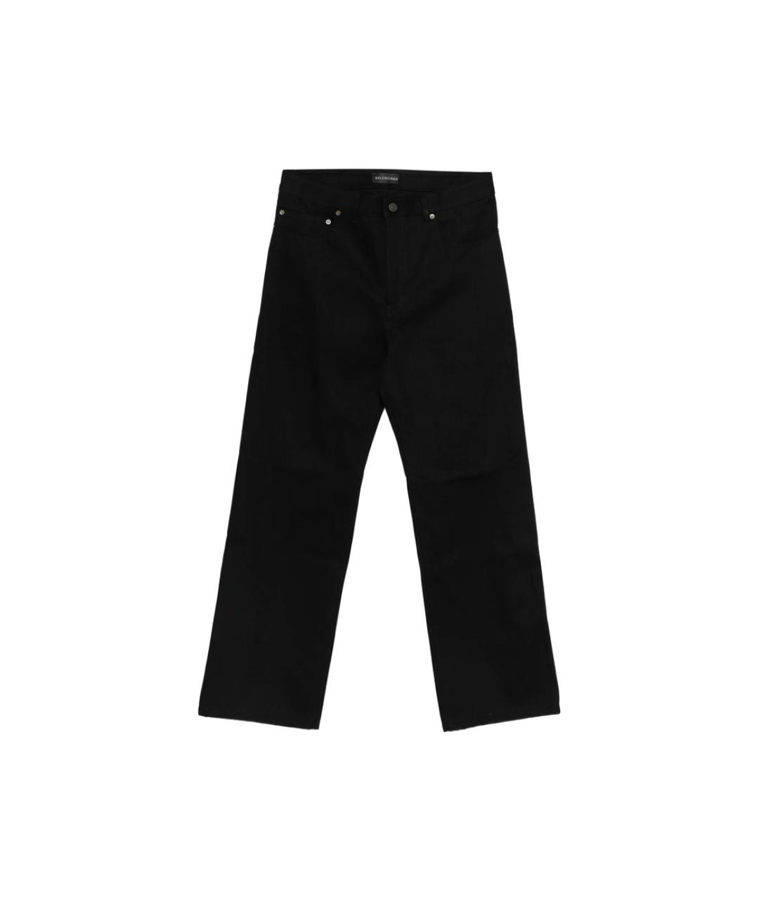 BALENCIAGA Черные хлопковые прямые джинсы, фото 1