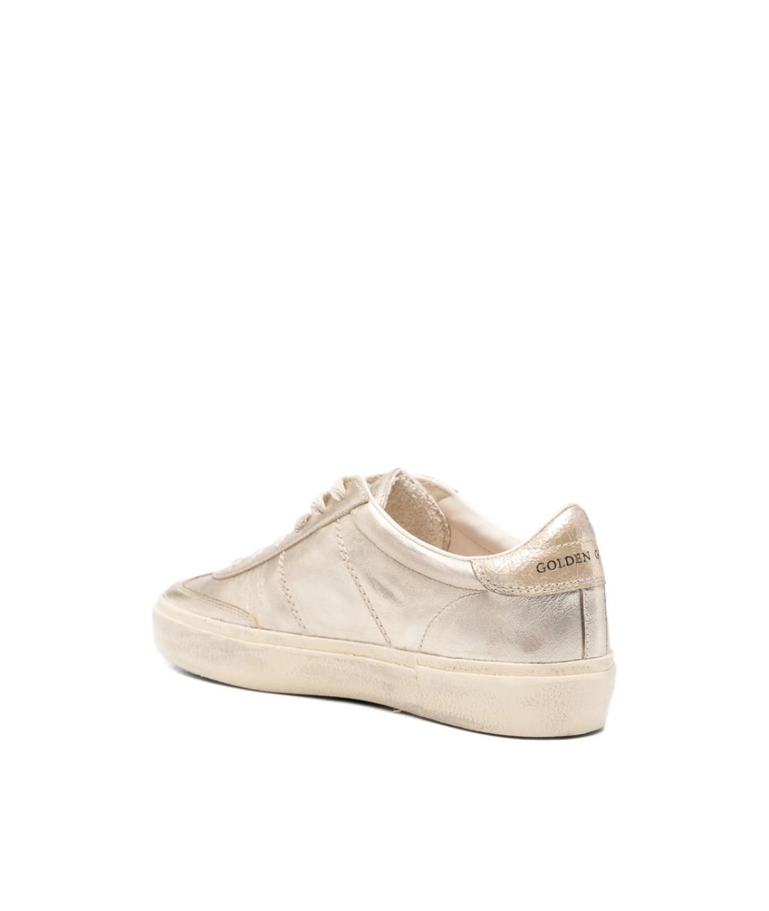 GOLDEN GOOSE Золотые кожаные кеды, фото 2