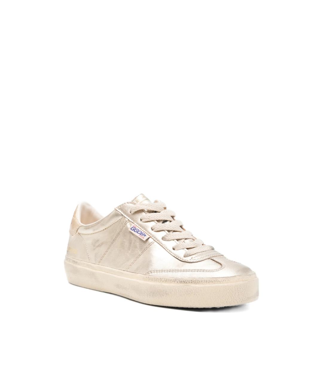 GOLDEN GOOSE Золотые кожаные кеды, фото 3
