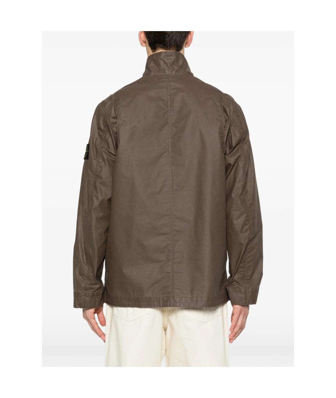 STONE ISLAND Коричневая полиэстеровая куртка, фото 5