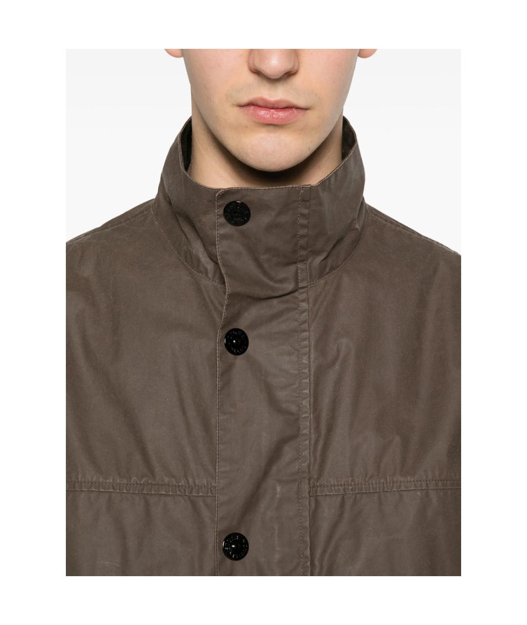 STONE ISLAND Коричневая полиэстеровая куртка, фото 3