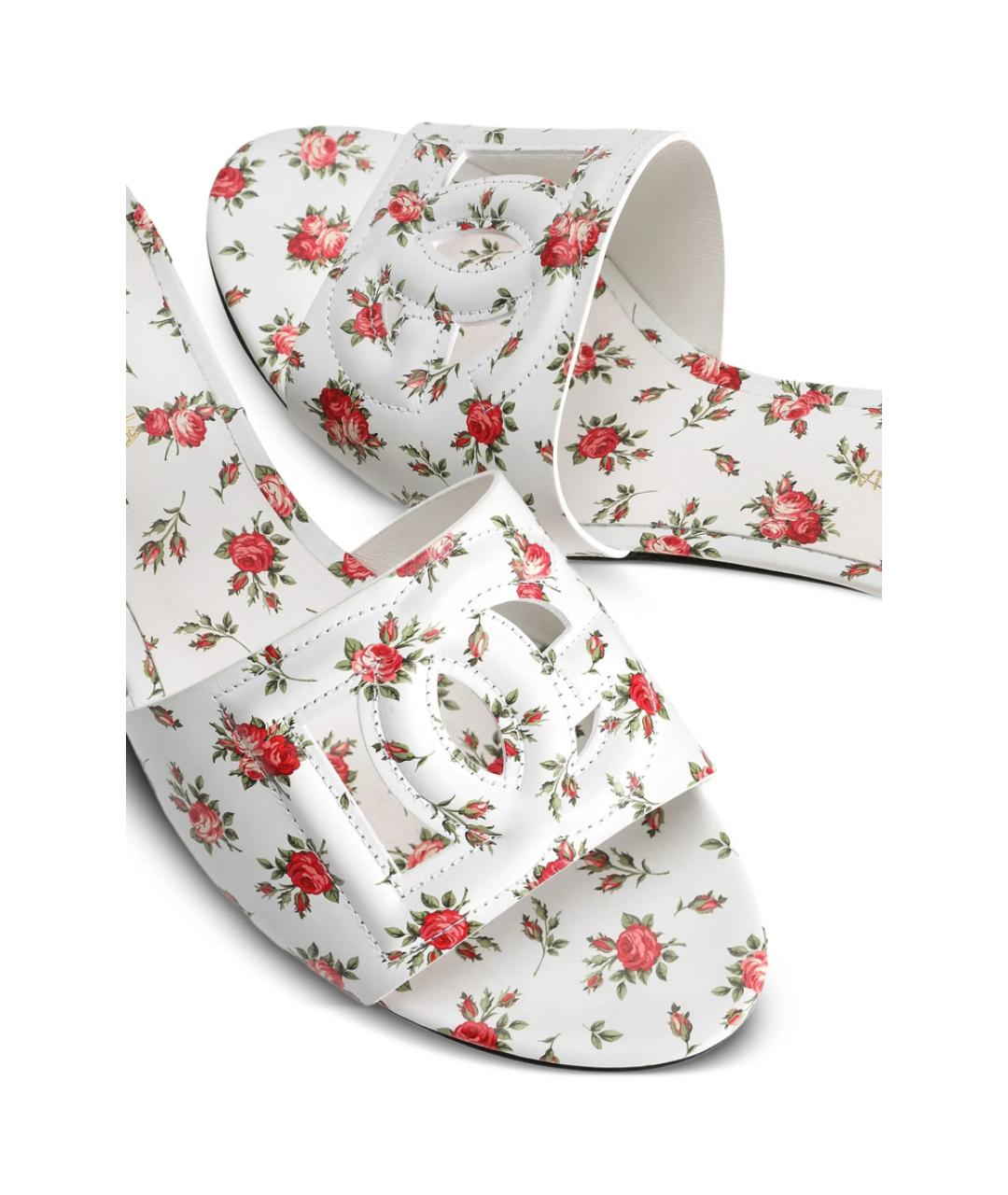 DOLCE&GABBANA Белые кожаные мюли, фото 3