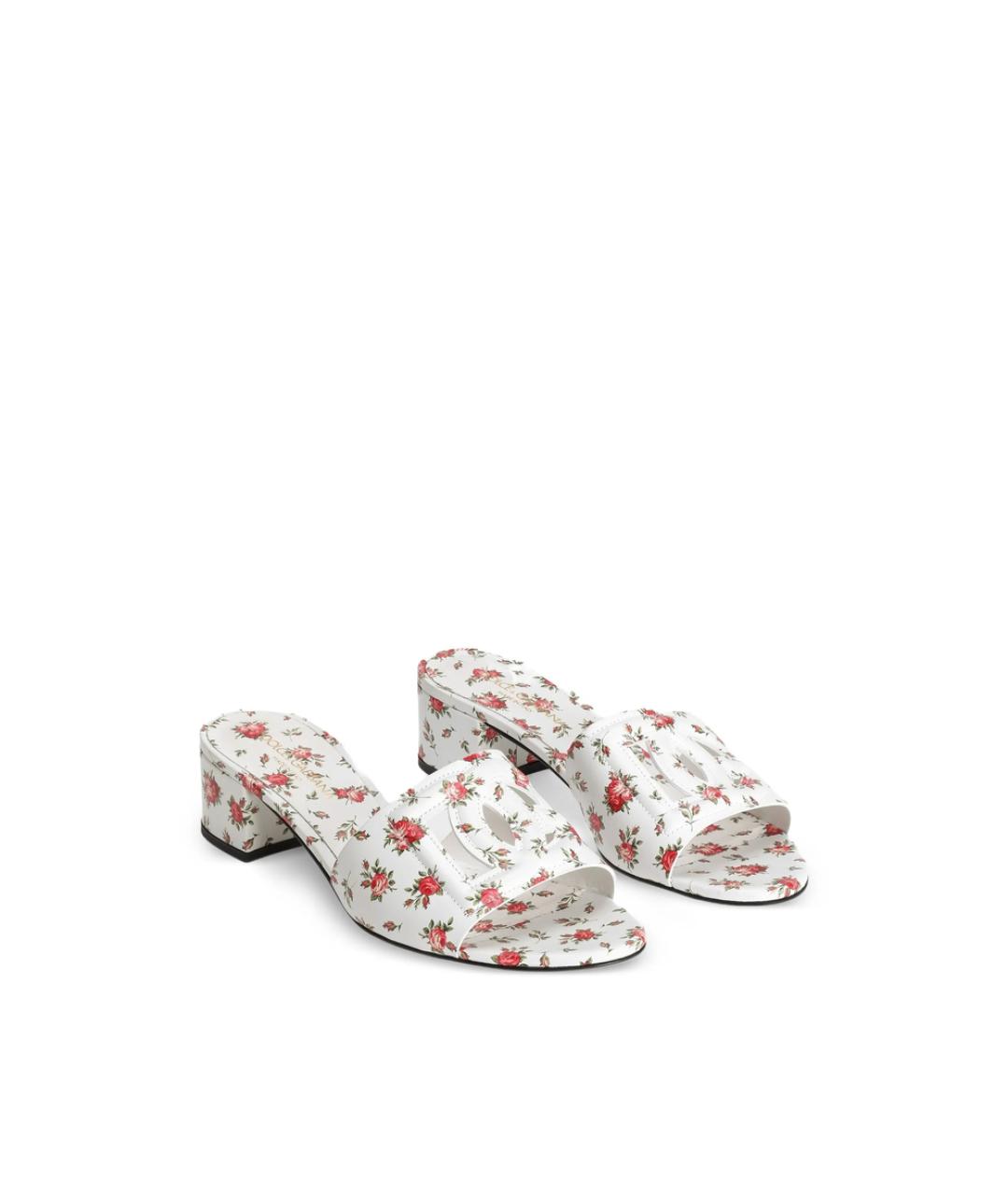 DOLCE&GABBANA Белые кожаные мюли, фото 2