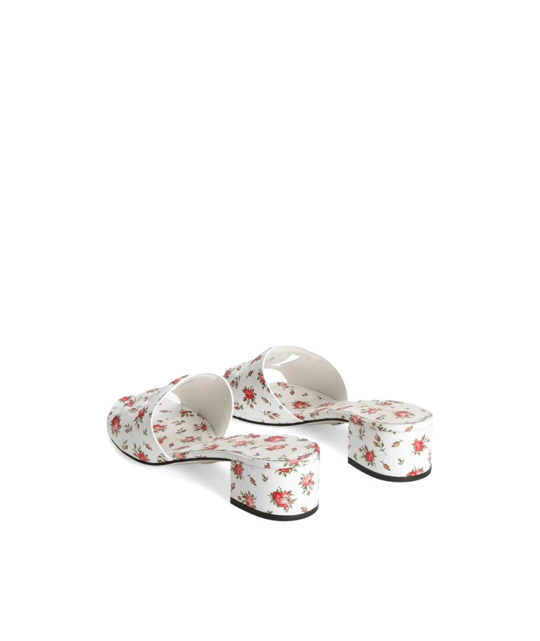 DOLCE&GABBANA Белые кожаные мюли, фото 4