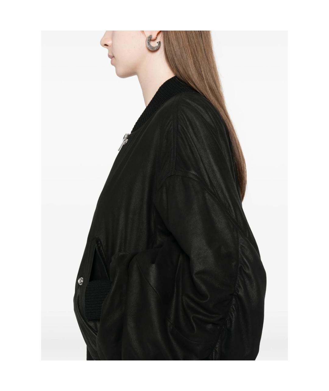 RICK OWENS Черная кожаная куртка, фото 3