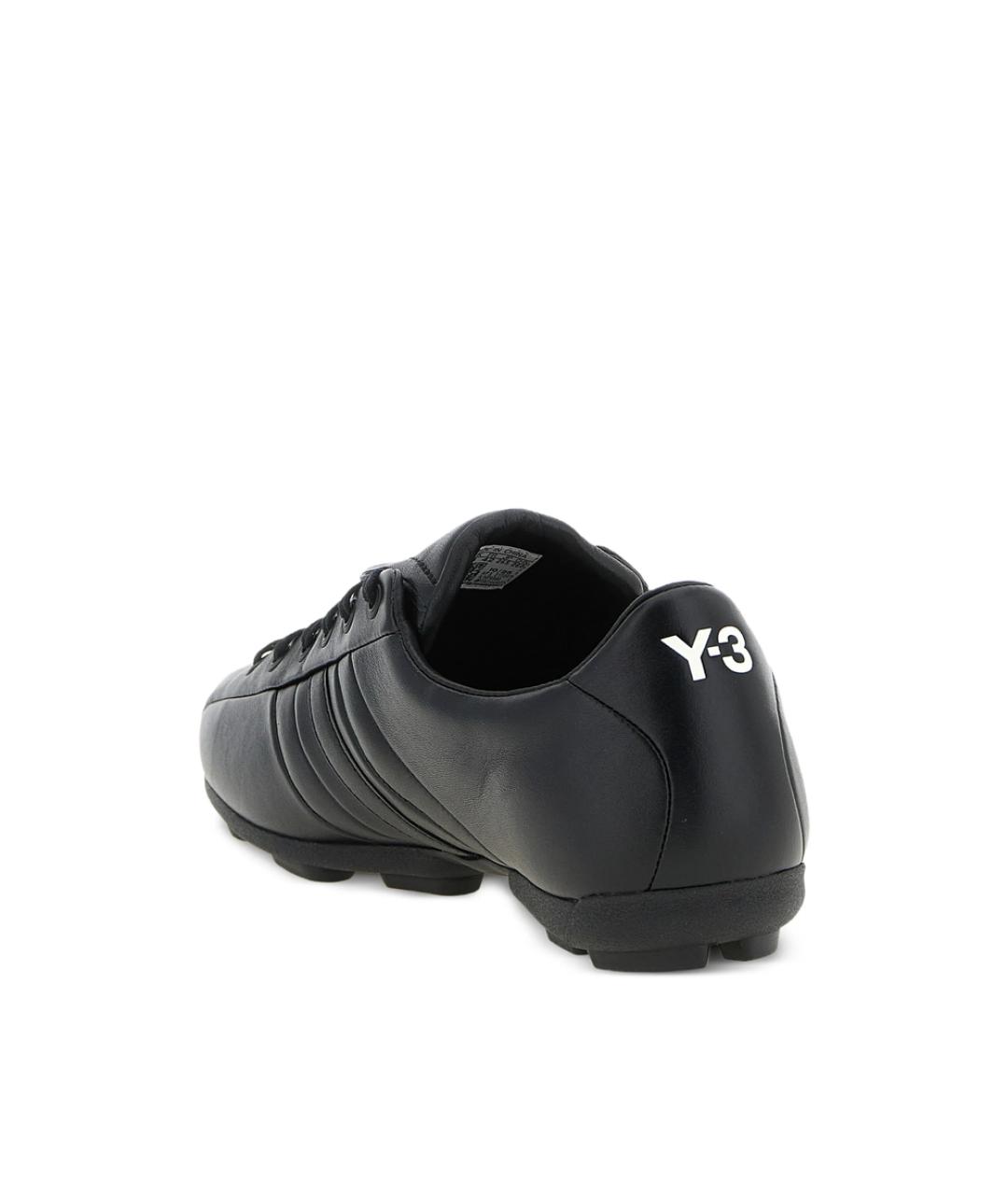 Y-3 Черные кожаные низкие кроссовки / кеды, фото 3