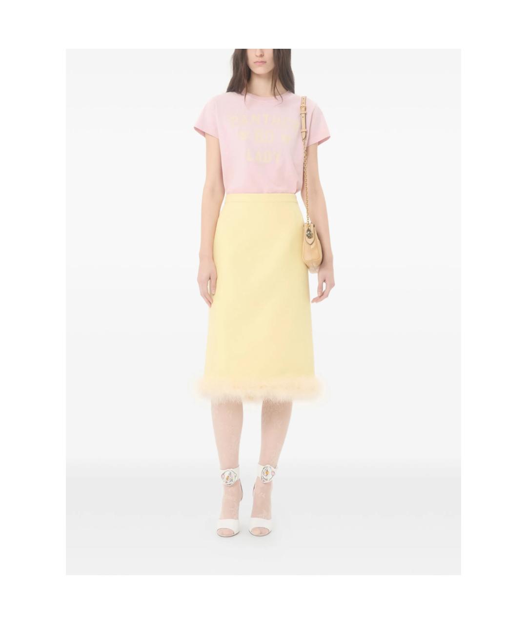 VALENTINO Розовая хлопковая футболка, фото 2