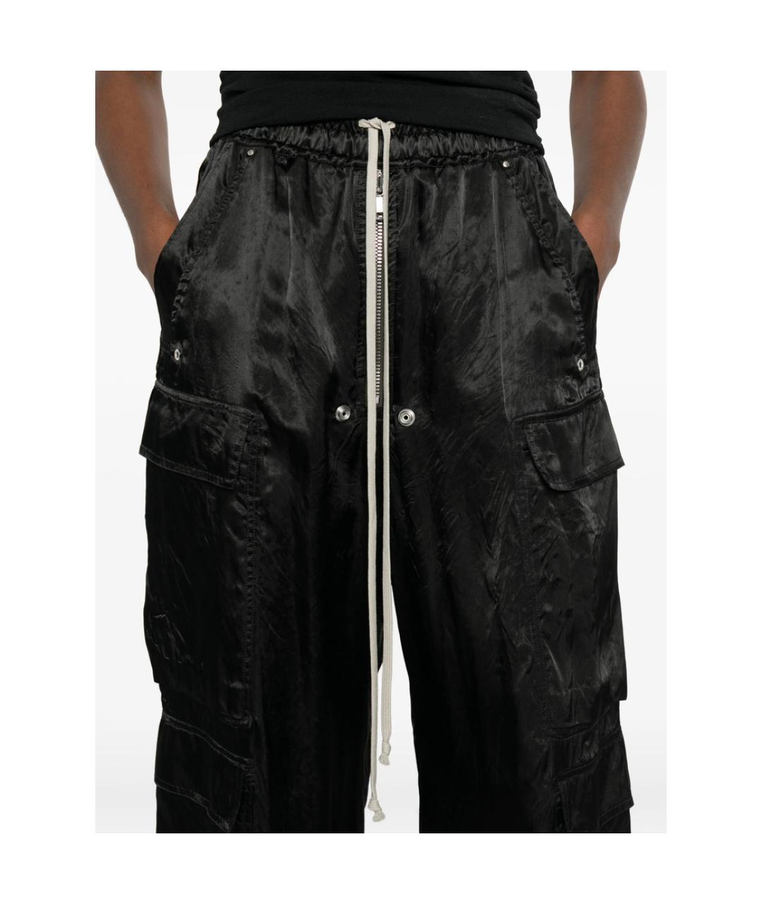 RICK OWENS Черные хлопковые прямые брюки, фото 5