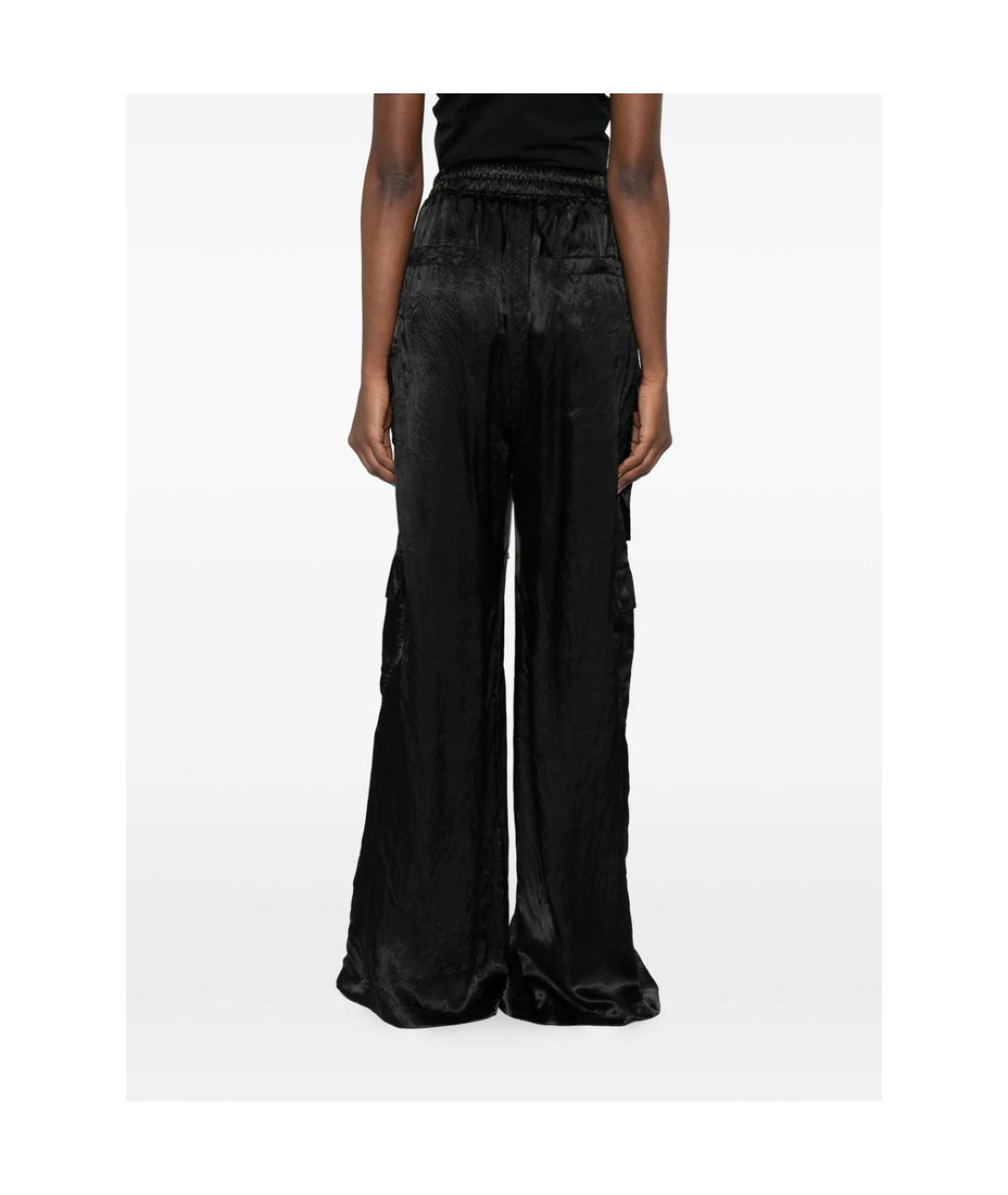 RICK OWENS Черные хлопковые прямые брюки, фото 3