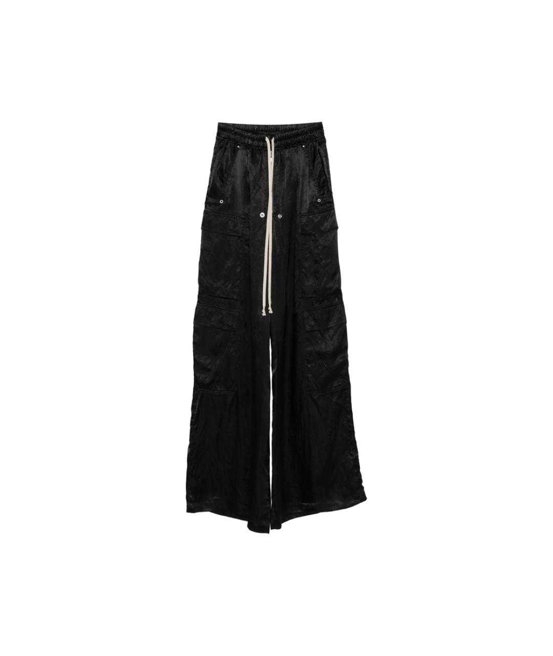 RICK OWENS Черные хлопковые прямые брюки, фото 1