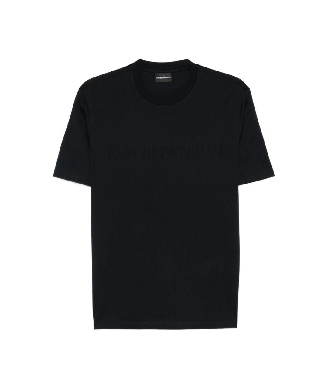 EMPORIO ARMANI Черная хлопковая футболка, фото 1