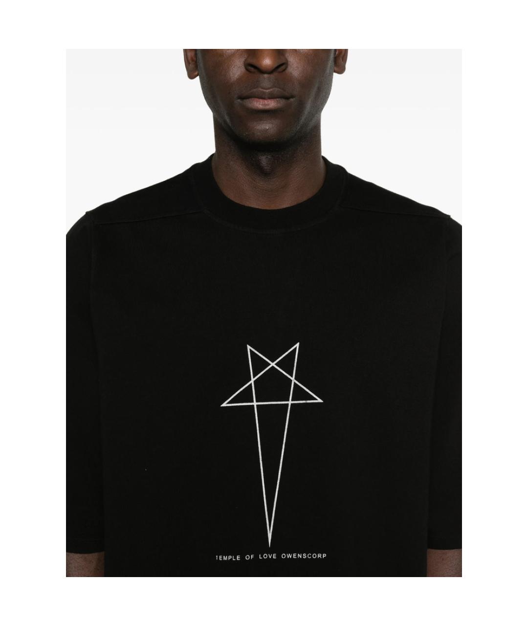 RICK OWENS DRKSHDW Черная хлопковая футболка, фото 2