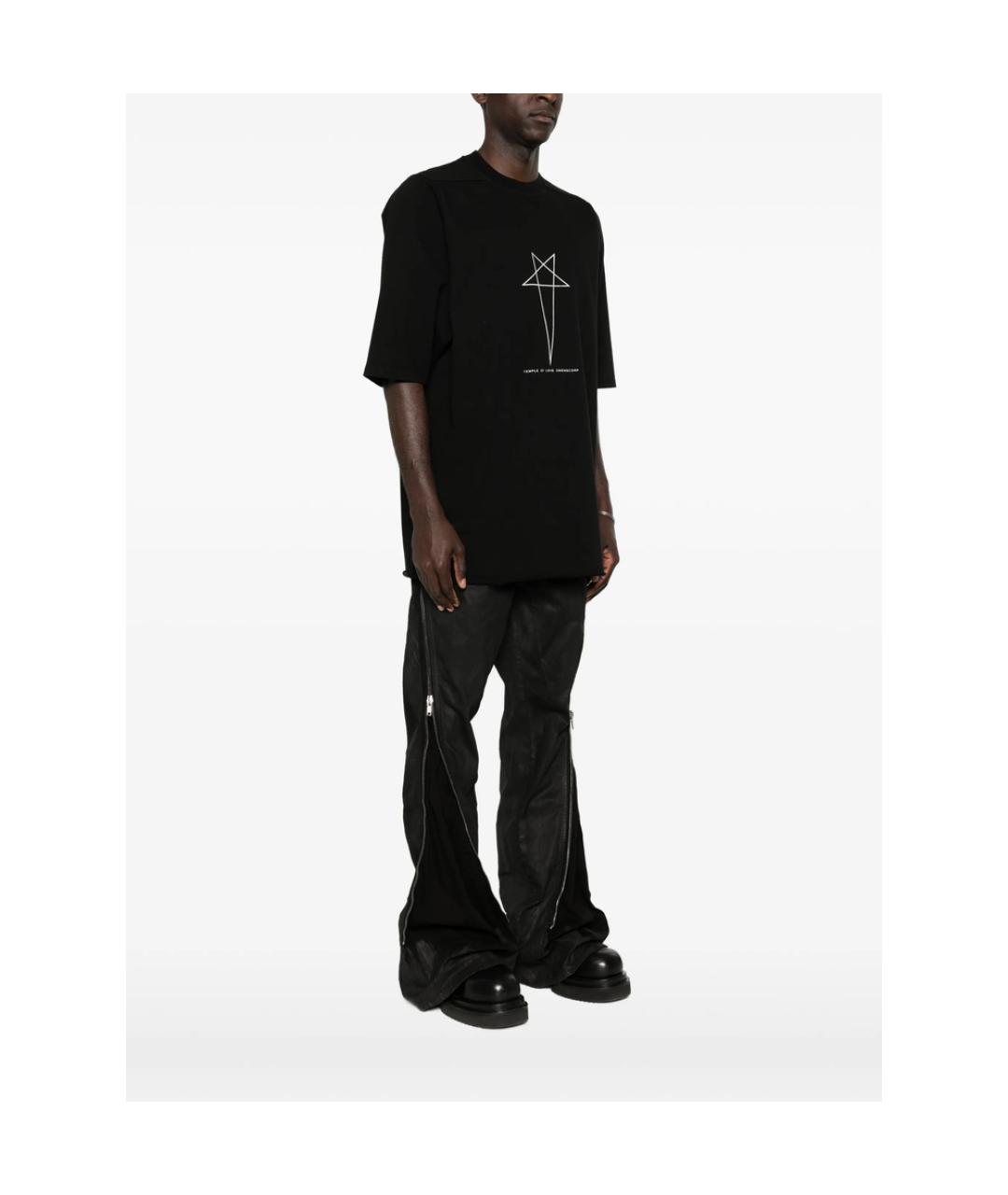 RICK OWENS DRKSHDW Черная хлопковая футболка, фото 3