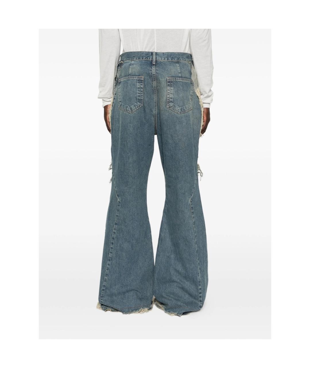 RICK OWENS DRKSHDW Синие хлопковые прямые джинсы, фото 3
