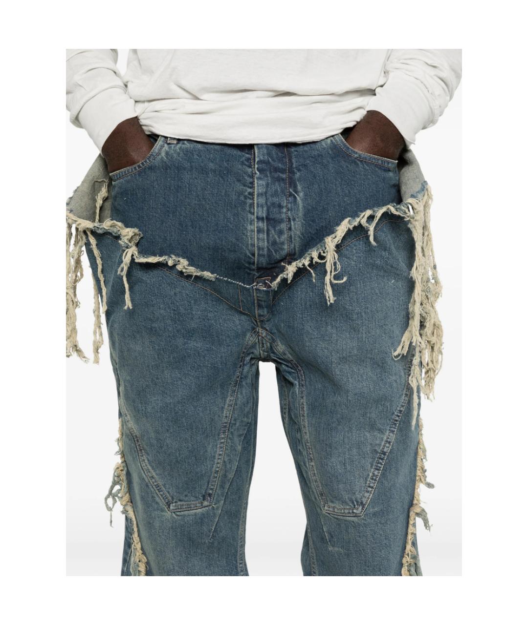RICK OWENS DRKSHDW Синие хлопковые прямые джинсы, фото 5