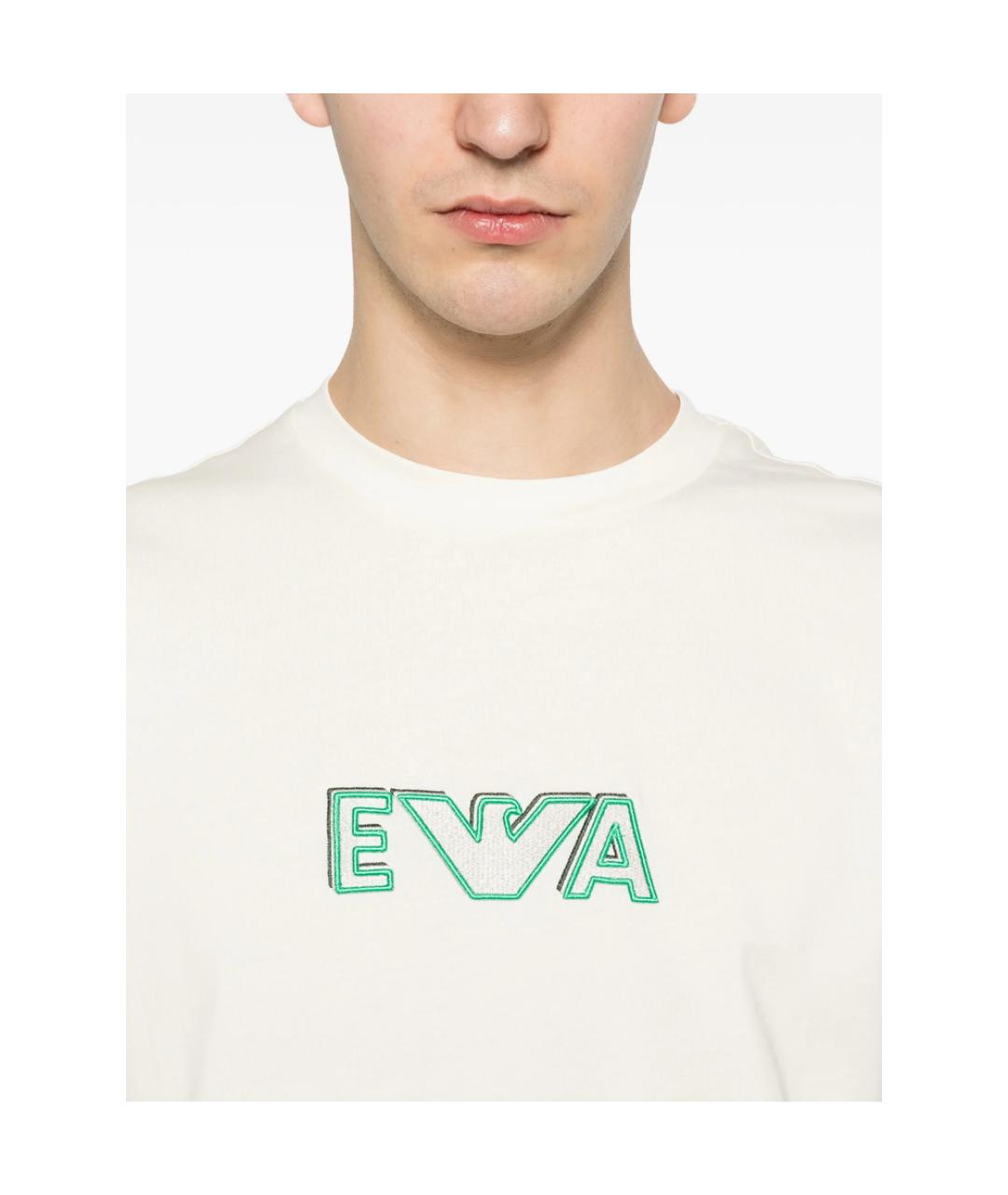 EMPORIO ARMANI Желтая хлопковая футболка, фото 3