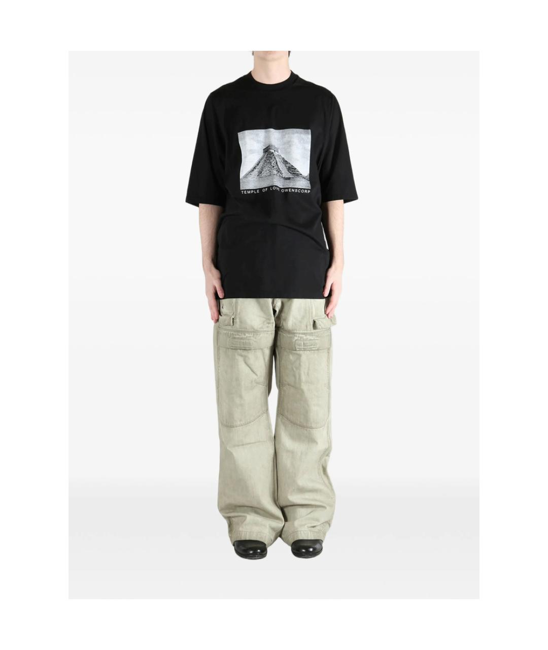 RICK OWENS DRKSHDW Черная хлопковая футболка, фото 4