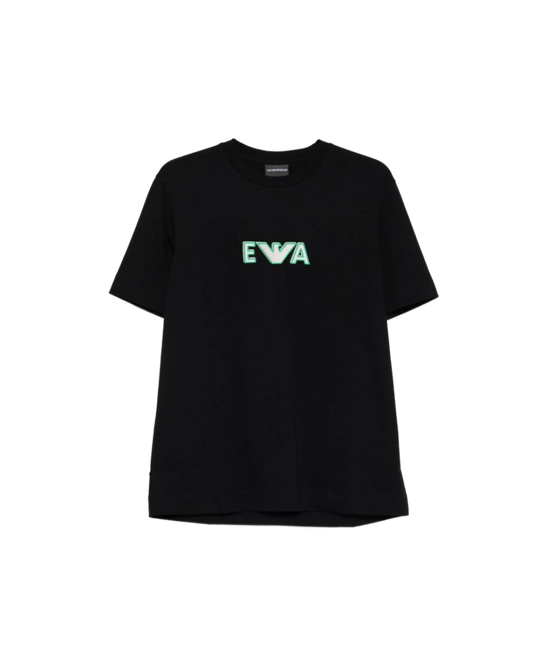 EMPORIO ARMANI Черная хлопковая футболка, фото 1