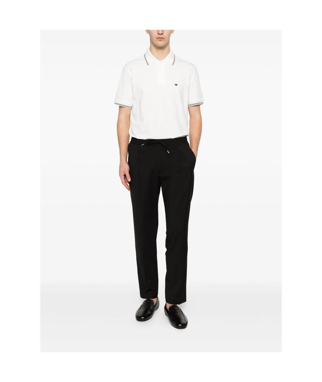 EMPORIO ARMANI Белое хлопковое поло с коротким рукавом, фото 4