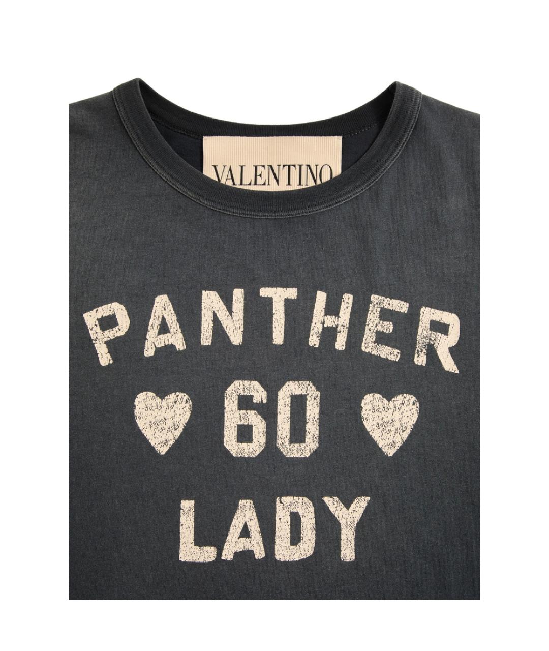 VALENTINO Серая хлопковая футболка, фото 4