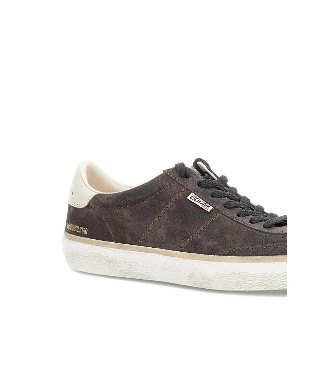 GOLDEN GOOSE Коричневые кожаные низкие кроссовки / кеды, фото 4