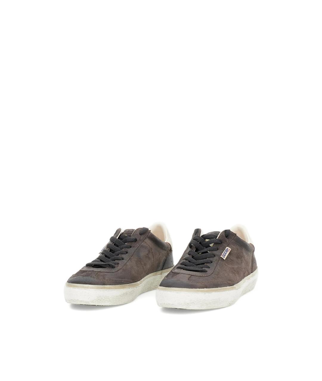 GOLDEN GOOSE Коричневые кожаные низкие кроссовки / кеды, фото 3