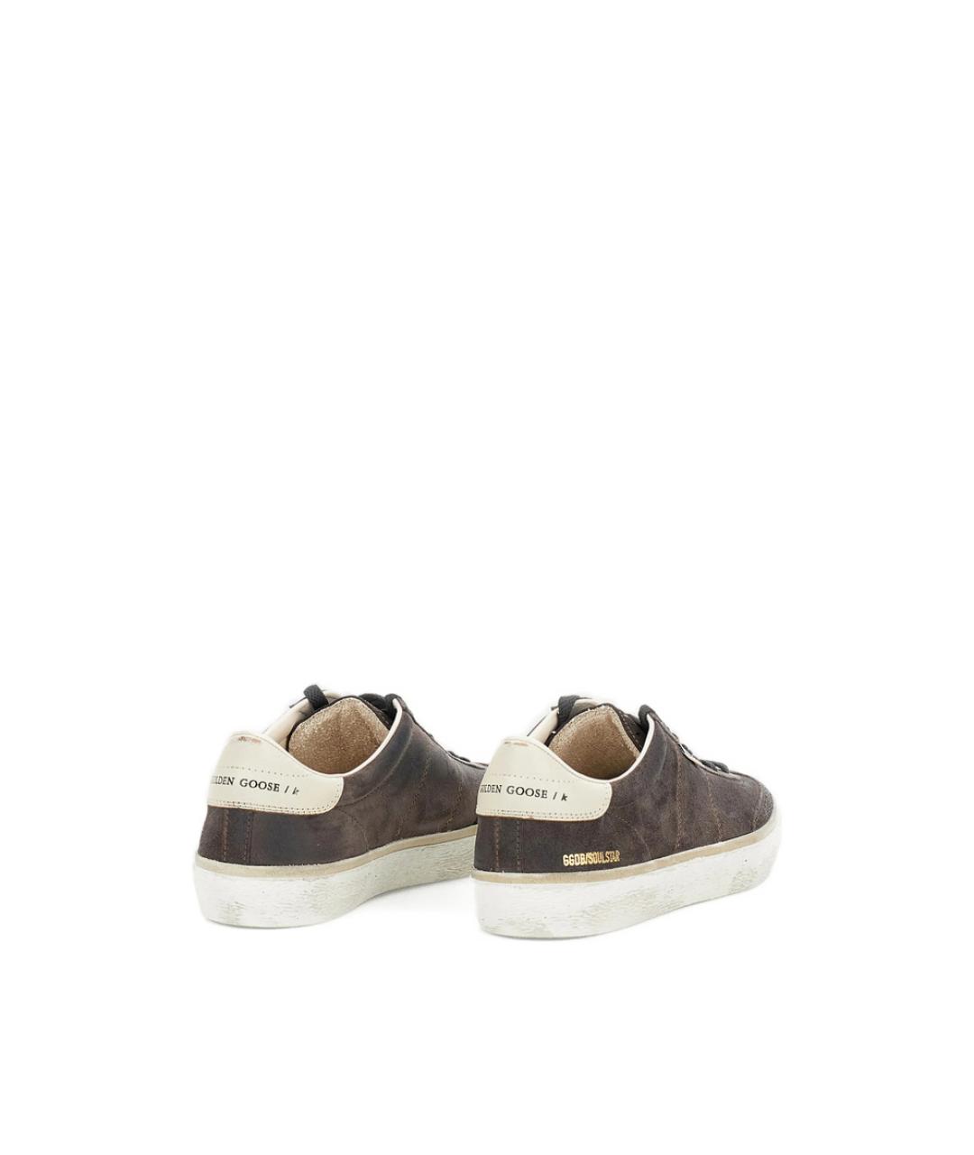 GOLDEN GOOSE Коричневые кожаные низкие кроссовки / кеды, фото 2