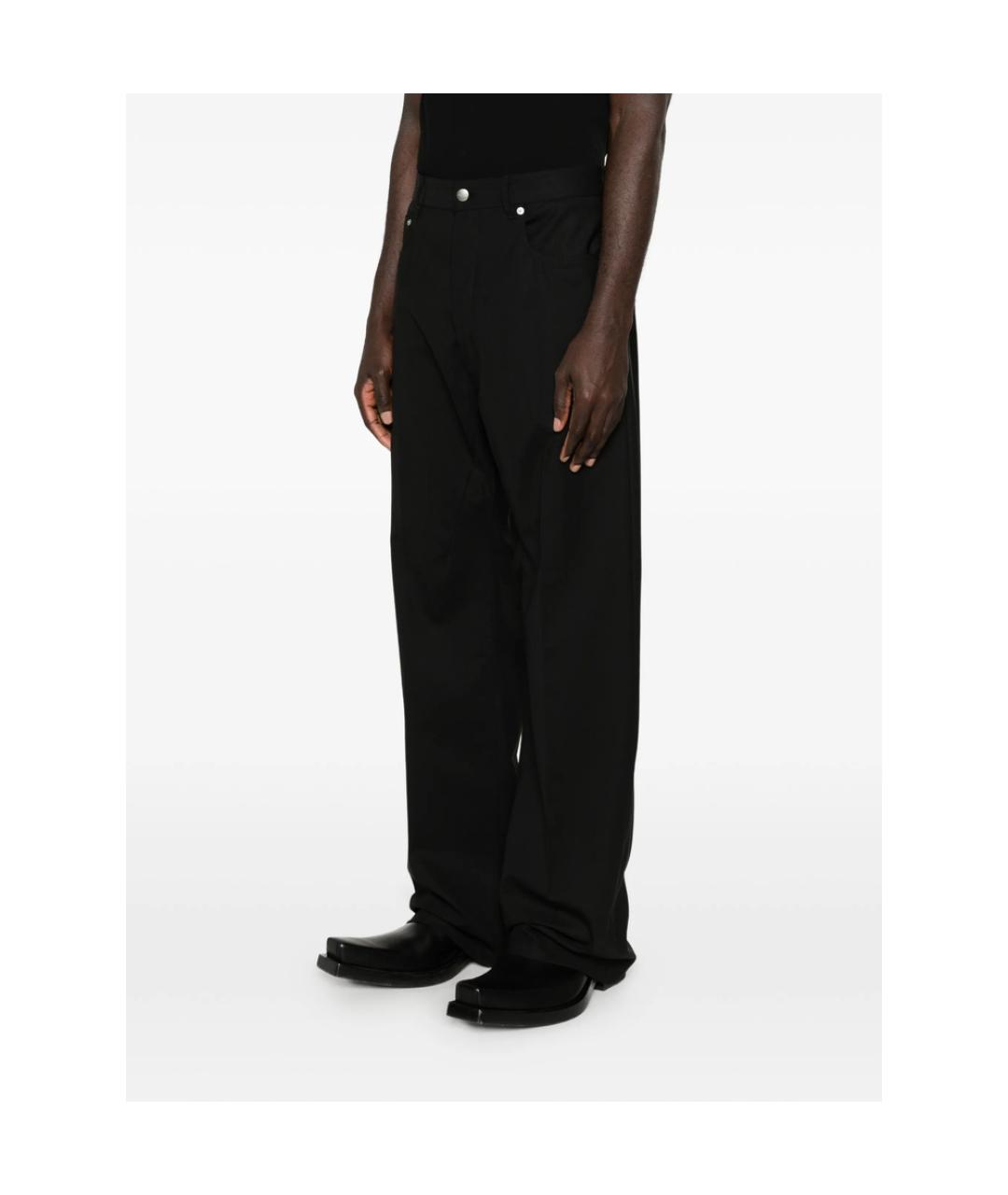 RICK OWENS Черные хлопковые прямые джинсы, фото 2