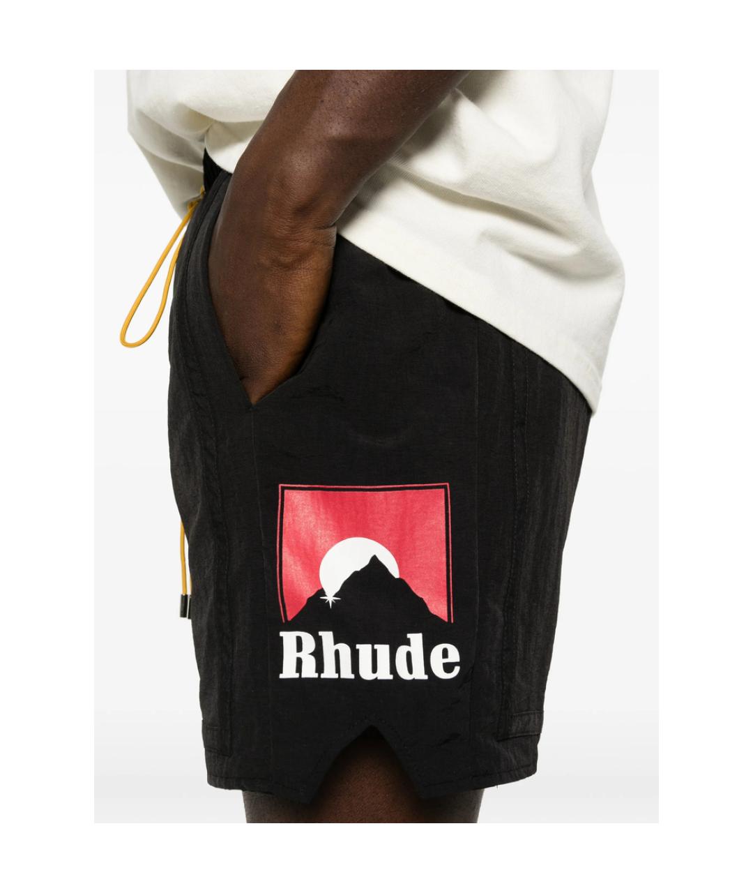 RHUDE Черные полиэстеровые шорты, фото 4