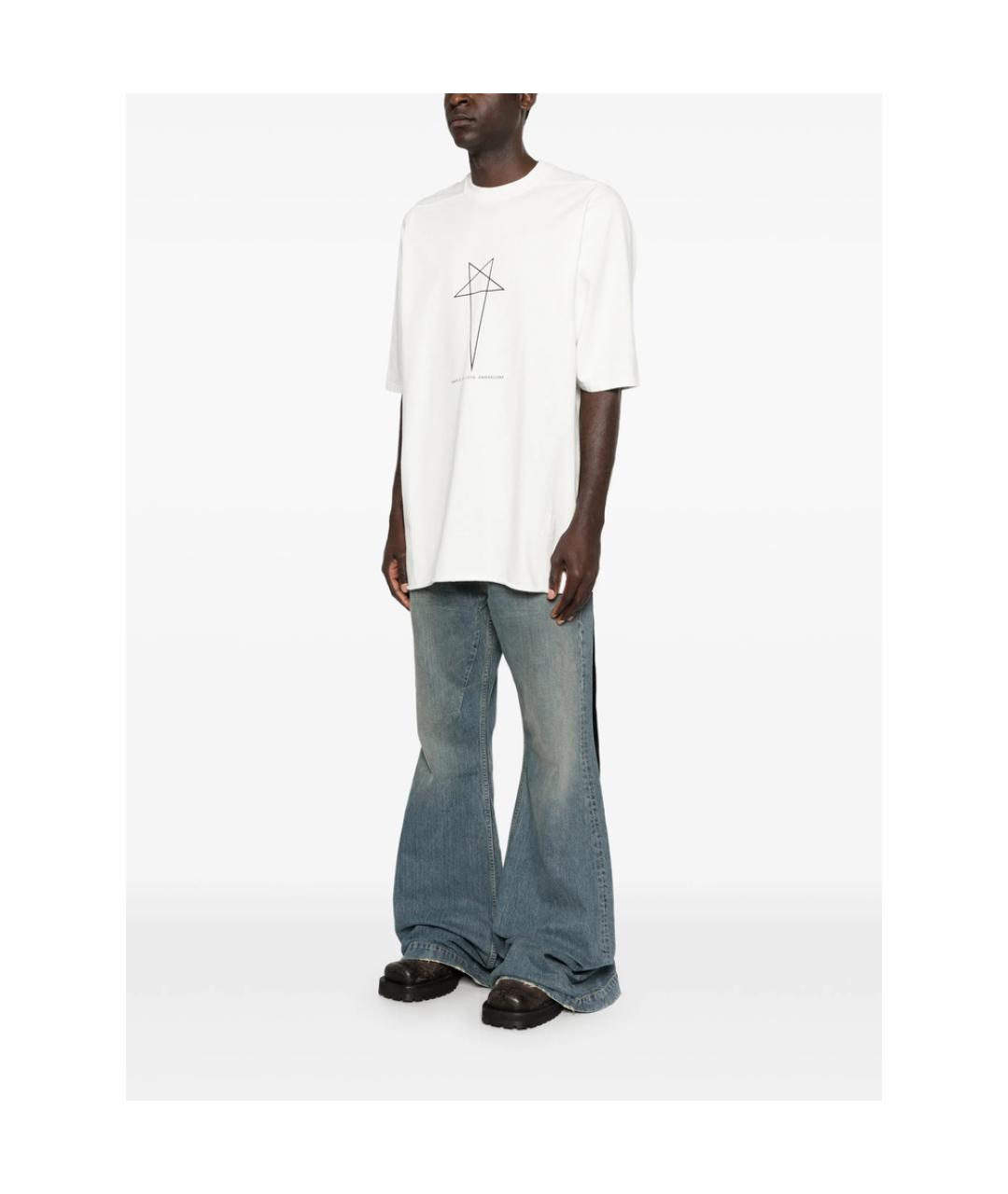 RICK OWENS DRKSHDW Белая хлопковая футболка, фото 4