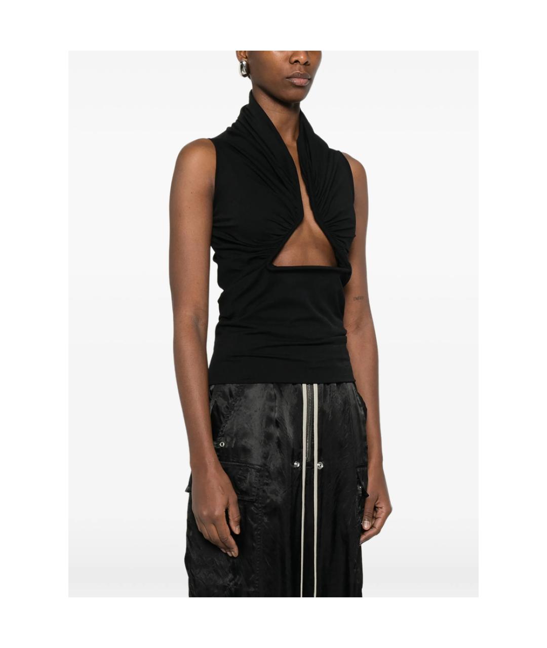 RICK OWENS Черная полиамидовая майка, фото 4
