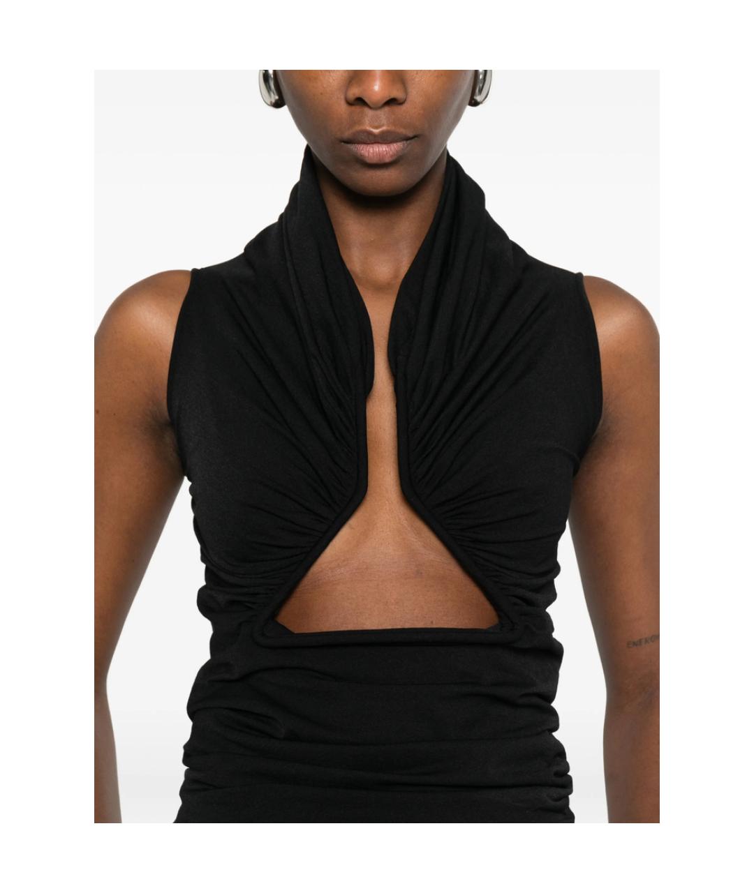 RICK OWENS Черная полиамидовая майка, фото 2