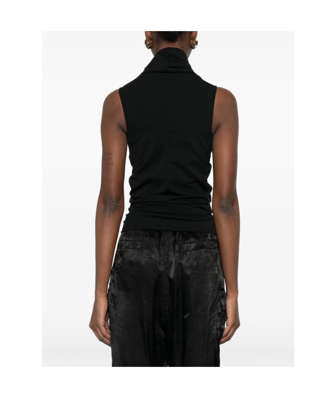RICK OWENS Черная полиамидовая майка, фото 5