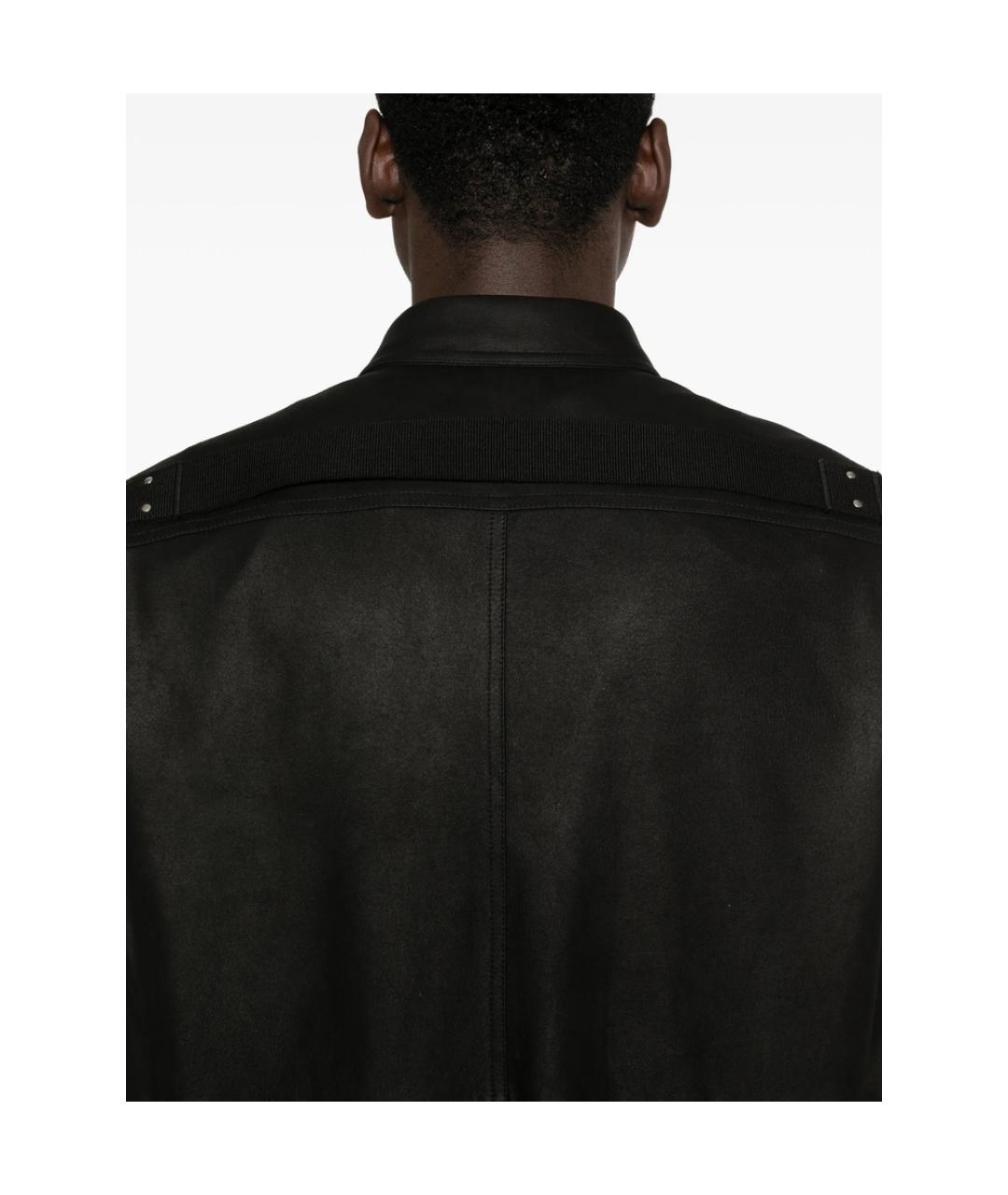 RICK OWENS Черная кожаная куртка, фото 3