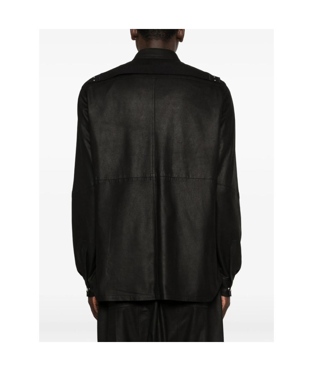 RICK OWENS Черная кожаная куртка, фото 5