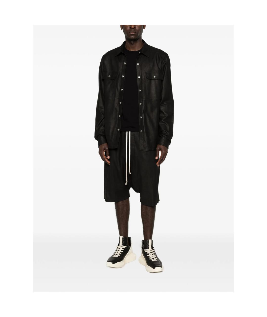 RICK OWENS Черная кожаная куртка, фото 4