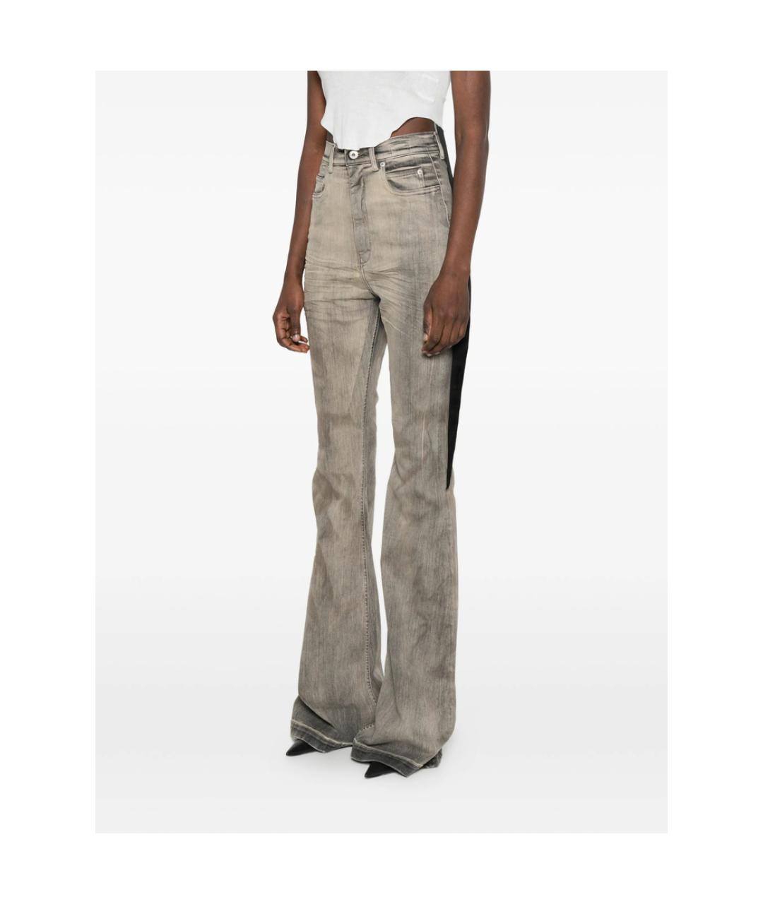 RICK OWENS DRKSHDW Бежевые хлопковые джинсы клеш, фото 5