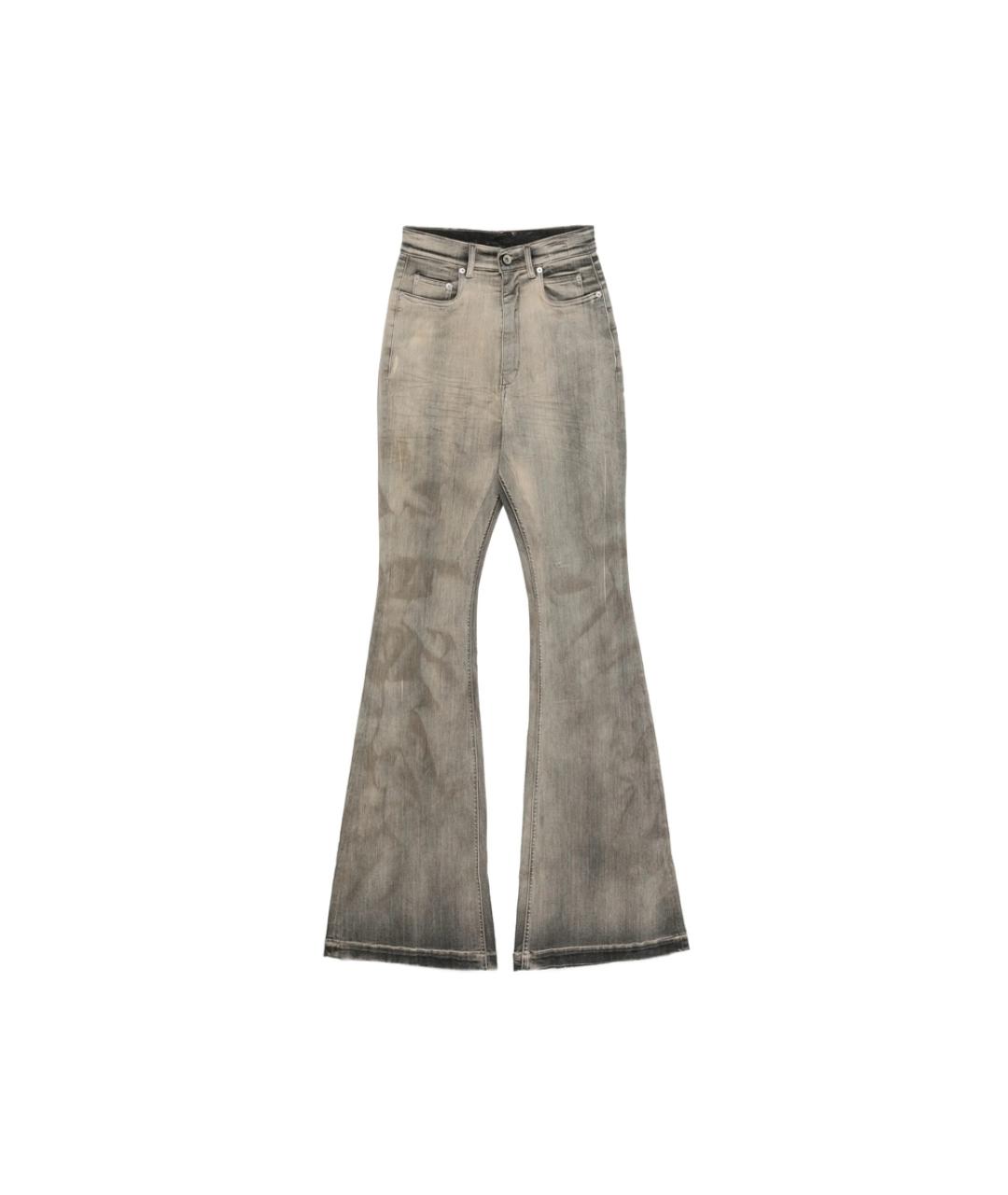 RICK OWENS DRKSHDW Бежевые хлопковые джинсы клеш, фото 1
