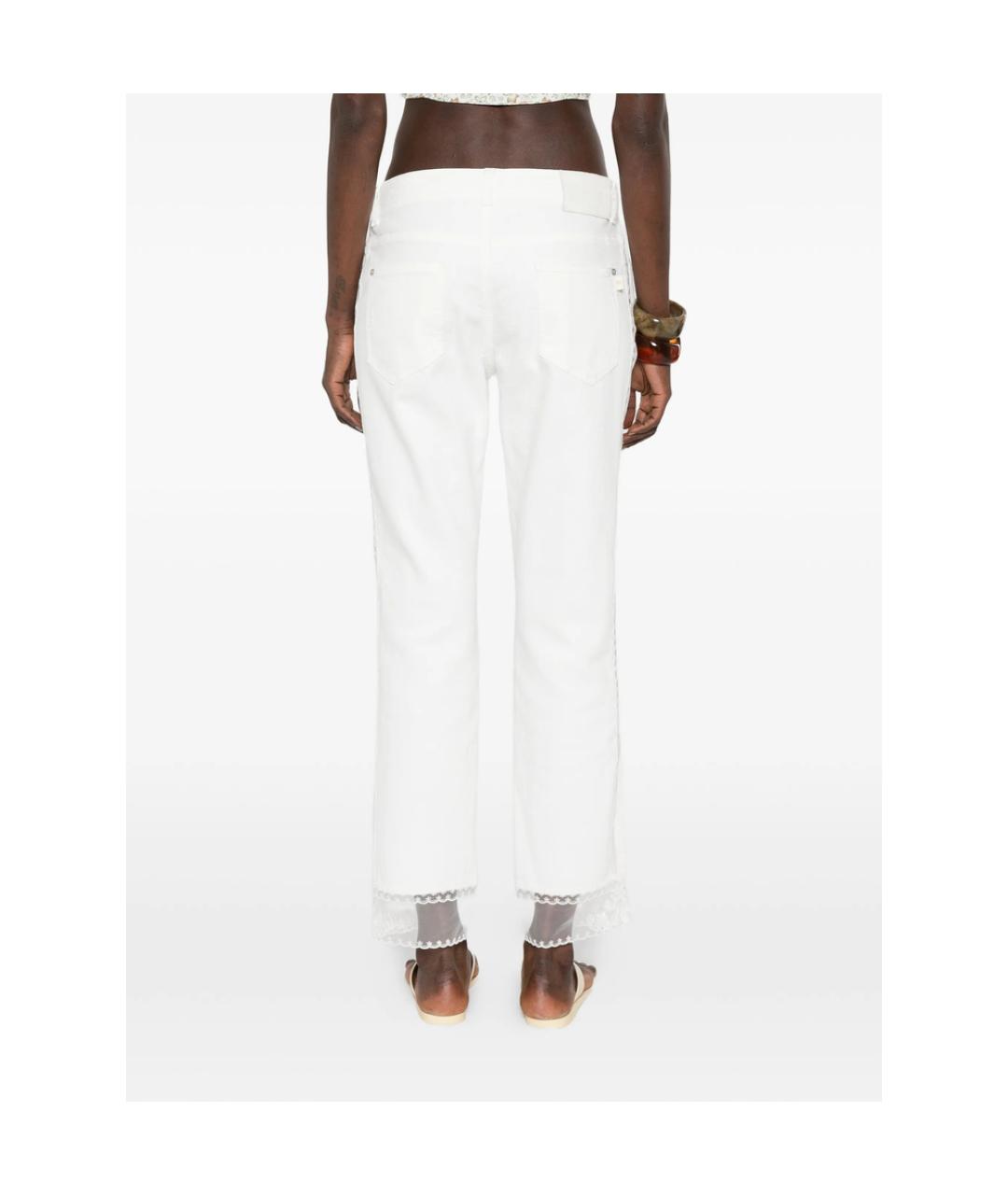 ERMANNO SCERVINO Белые хлопковые прямые джинсы, фото 3