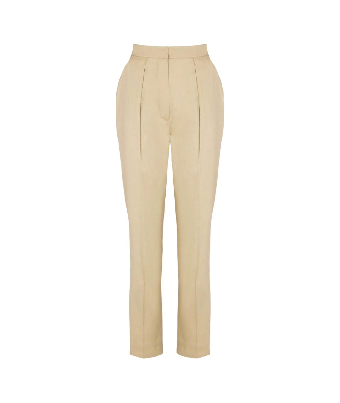 BALMAIN Бежевые хлопковые брюки узкие, фото 1